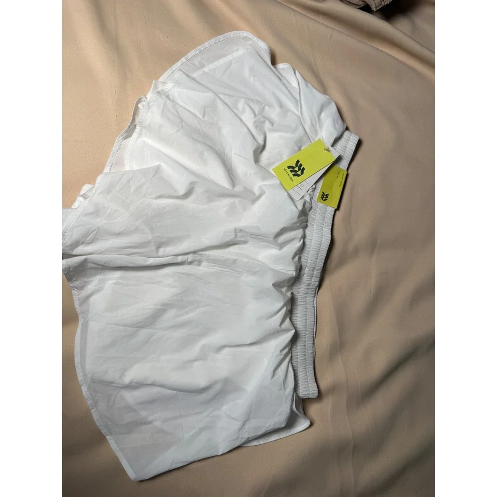All in Motion Womens White Running Shorts 3 Inch Inseam Size L NWT